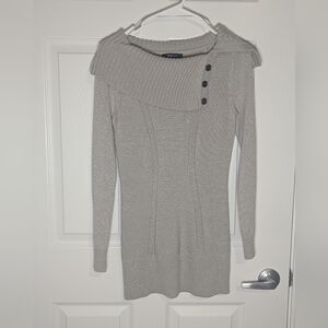 Style & Co Metallic Knit Off Shoulder Sweater Dress | Size Small